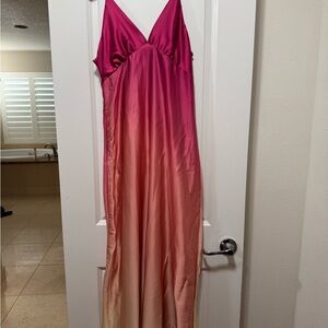 12th Tribe Fuchsia and Peach Ombre Slip Dress